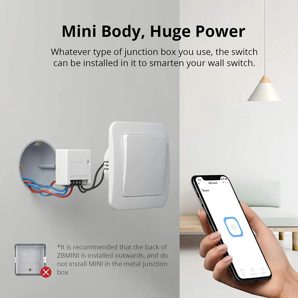SONOFF ZBMINI ZigBee chytrý mini vypínač pro ovládání světel 2cestně