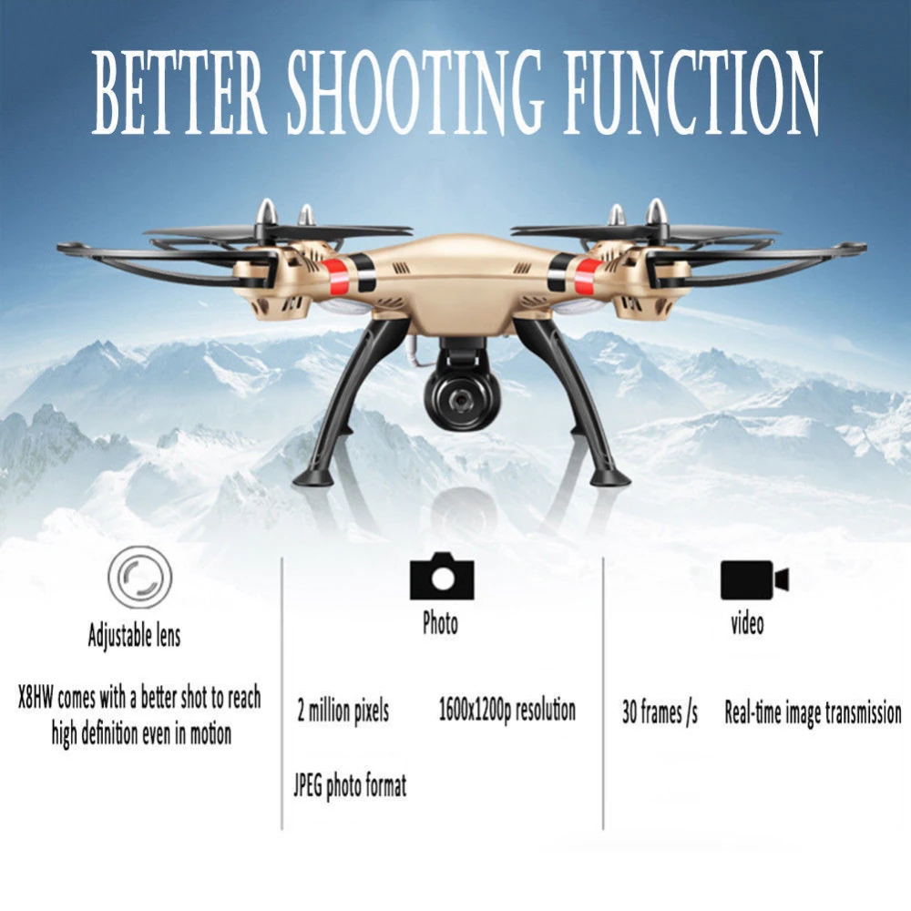 Syma X8hw dron kvadrokoptéra FPV s HD Wi‑Fi kamerou