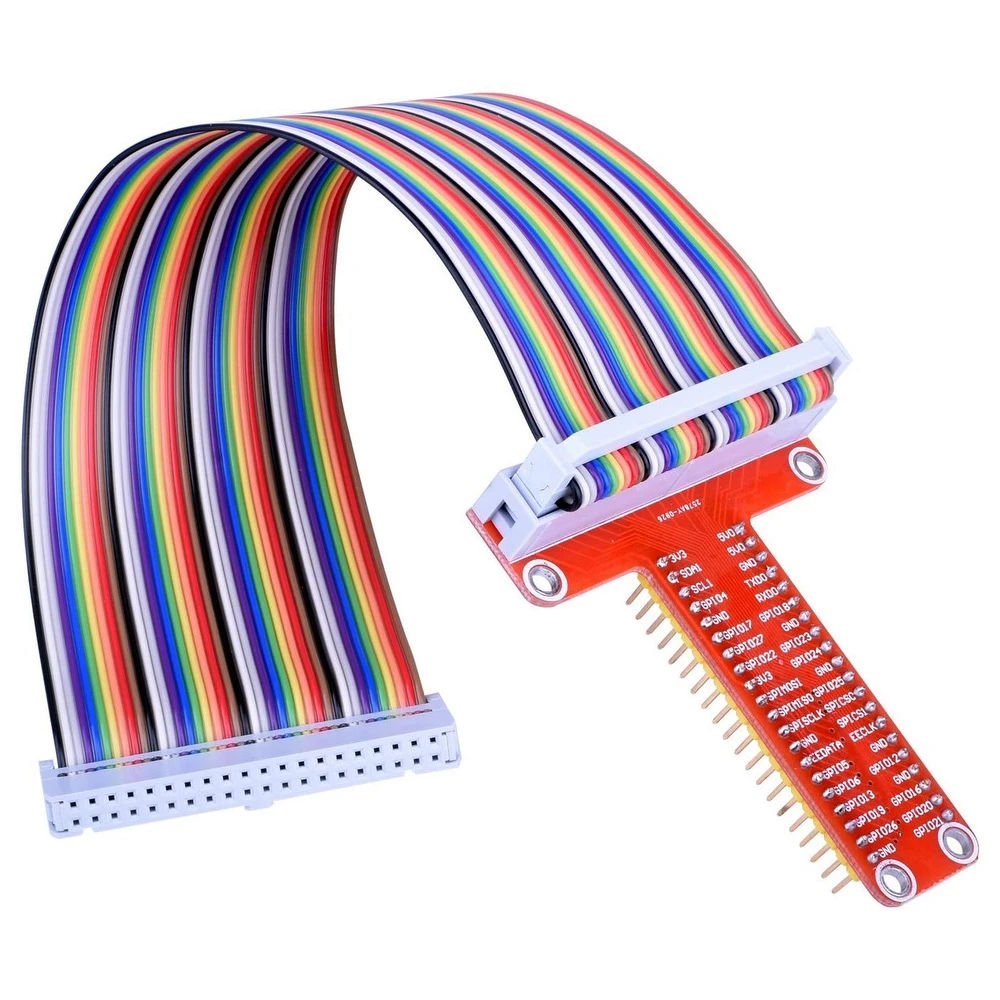 GPIO rozšiřující deska pro Raspberry Pi s plochým kabelem a T adaptérem