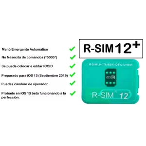 Unlock karta R-SIM 12 pro iPhone 5s, 6, 6s, 7, 8 a X kompatibilní s iOS 11 a iOS 12