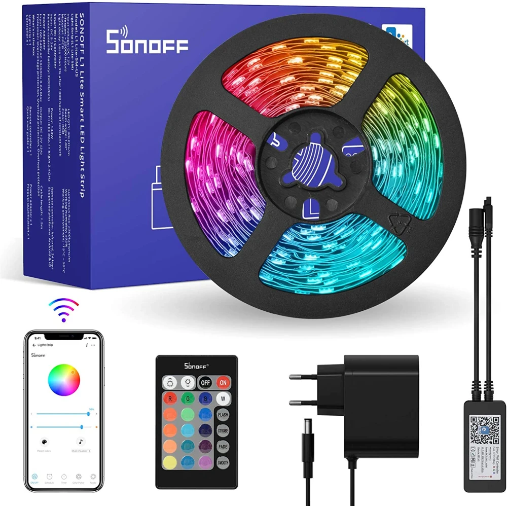 Inteligentní WiFi LED pásek SONOFF L2 Lite 5 metrů s ovladačem a aplikací