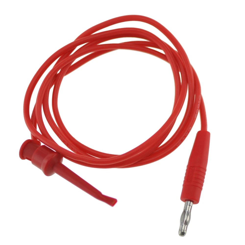 Tl22080 Zkušební kabel s háčkem a banánkem 1 metr 16AWG červený Satkit