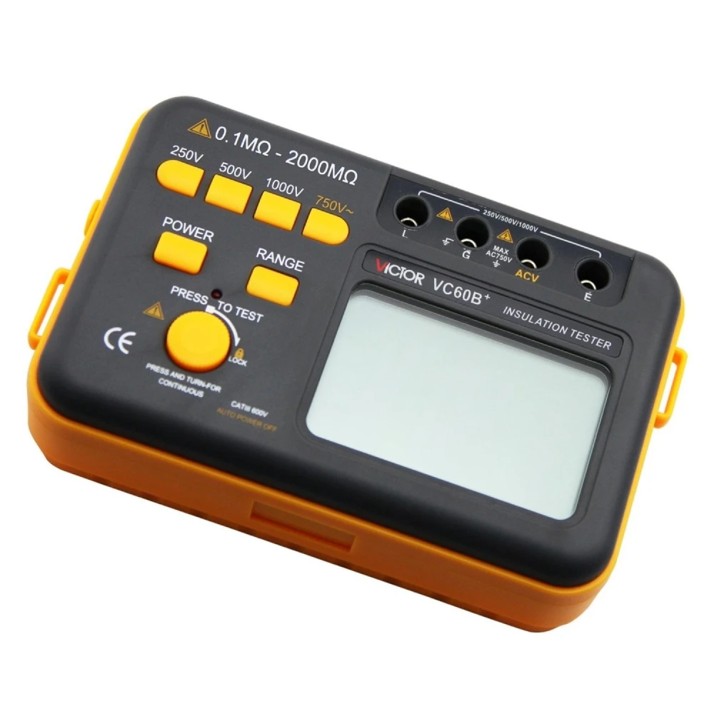Victor VC60B+ izolační tester CAT III 1000 V pro odpor až 2000 MΩ