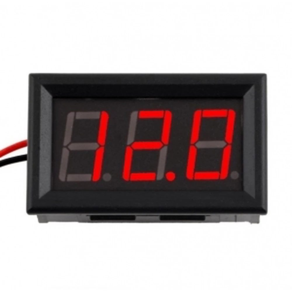 Digitální voltmetr 3,5V 30V panelový s červeným LED indikátorem