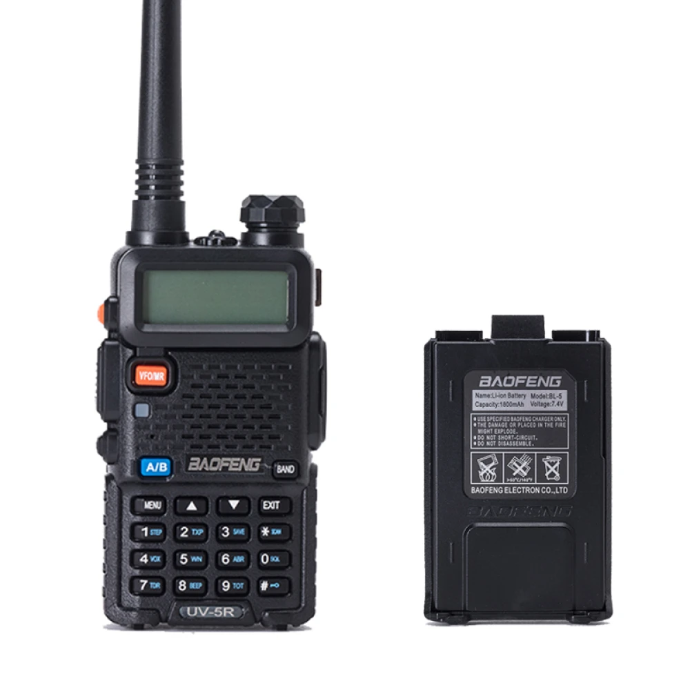 Baofeng UV-5R 8W vysílačka s headsetem a dual band VHF/UHF