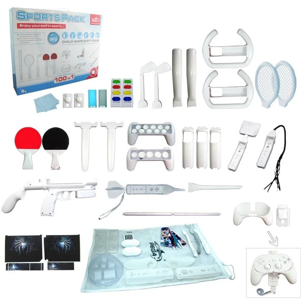 Wii Motion Plus 100in1 Sports Pack – kompletní sada příslušenství pro Nintendo Wii