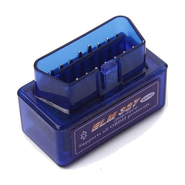 Mini adaptér ELM327 Bluetooth v2.1 s průhledným modrým krytem